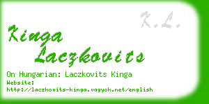 kinga laczkovits business card